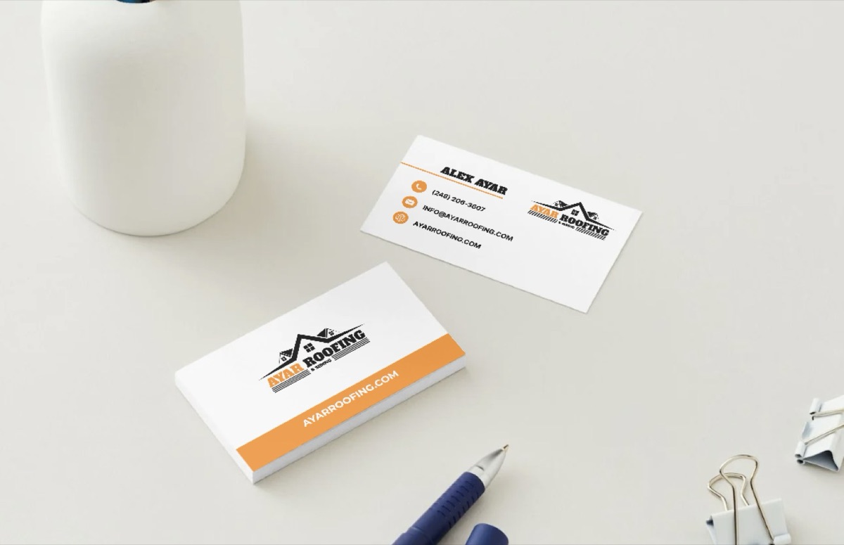 Ayar Roofing — Business cards