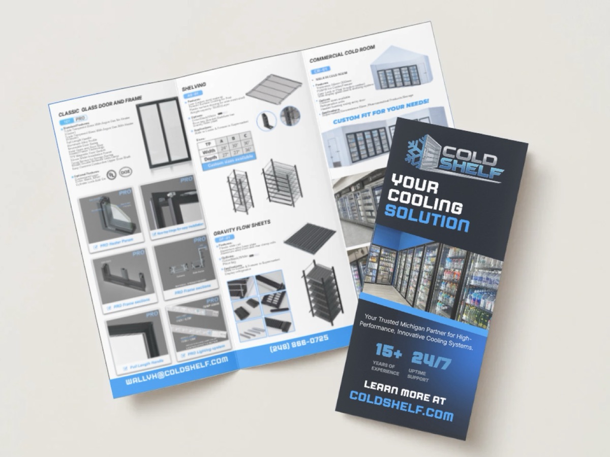 Cold Shelf — Brochure & cards