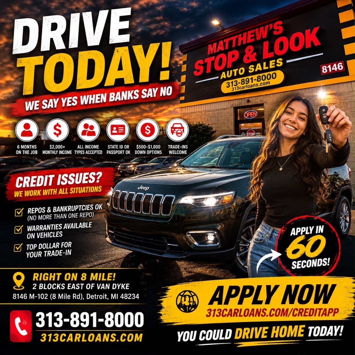 Matthew's Stop & Look Auto Sales — Social media campaign
