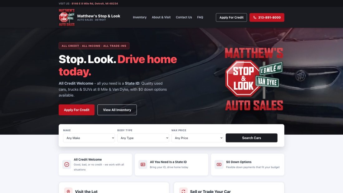 Matthew's Stop & Look Auto Sales — Stop. Look. Drive home today.