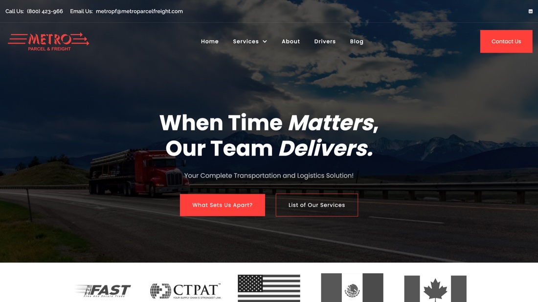 Metro Parcel & Freight — When Time Matters, Our Team Delivers