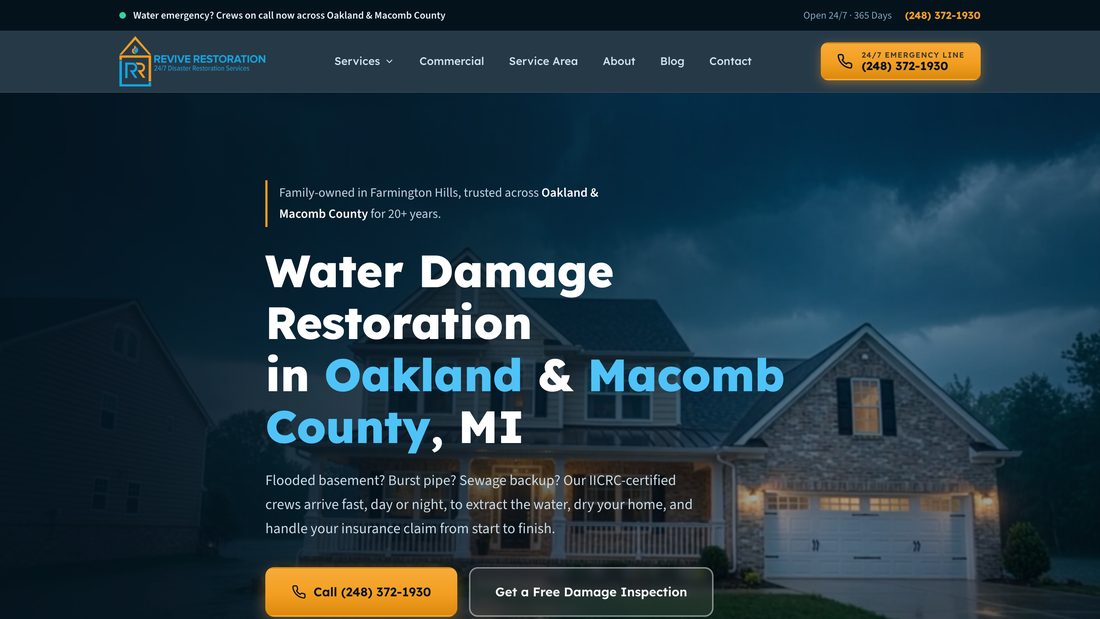 Revive Restoration — Water damage restoration in Oakland & Macomb County