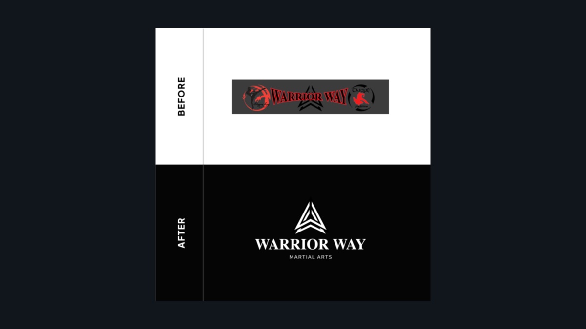 Warrior Way Martial Arts — Logo redesign — before & after